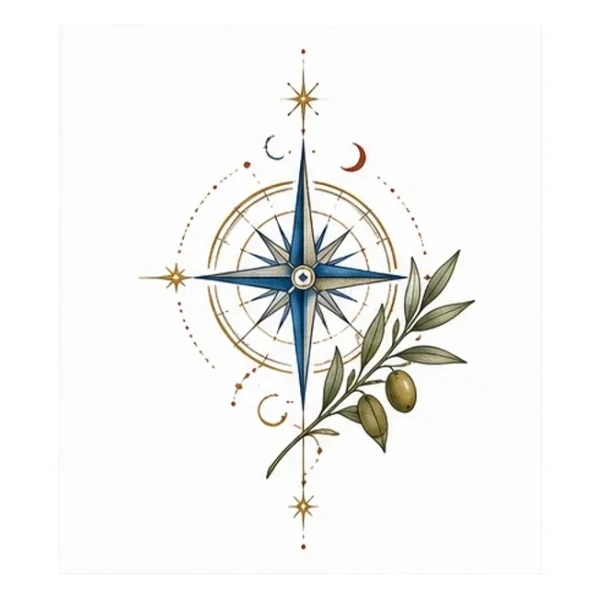 Compass and olive in Color style