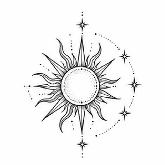 Sun tattoo concept