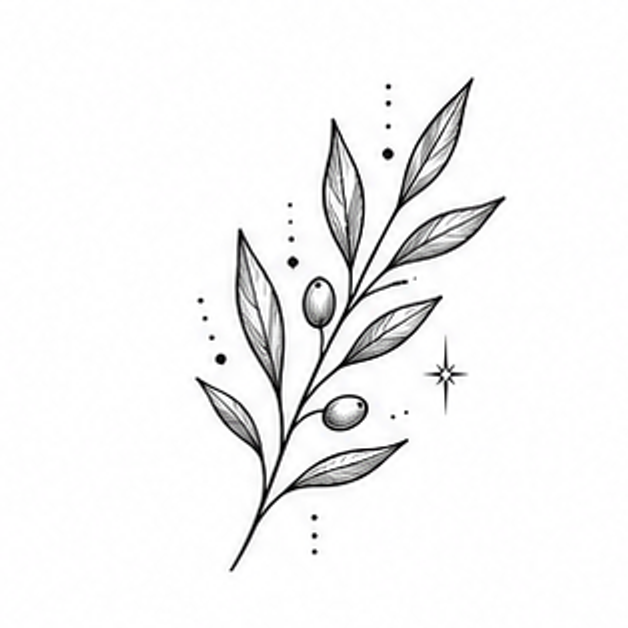 Olive branch tattoo concept