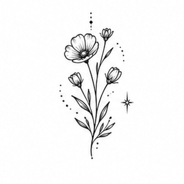 Wildflower tattoo concept