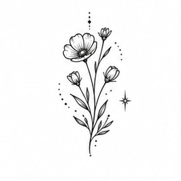 Wildflower tattoo concept